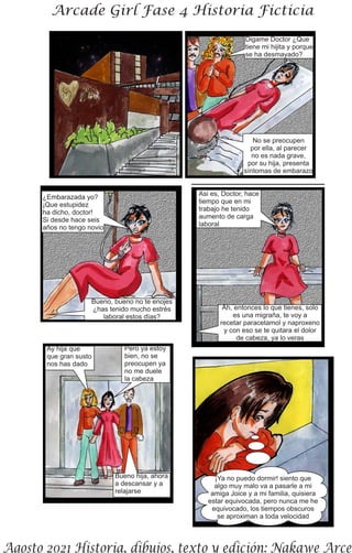 Digame Doctor ¿Que
tiene mi hijita y porque
se ha desmayado?
No se preocupen
por ella, al parecer
no es nada grave,
por su hija, presenta
síntomas de embarazo
¿Embarazada yo?
¡Que estupidez
ha dicho, doctor!
Si desde hace seis
años no tengo novio
Bueno, bueno no te enojes
¿has tenido mucho estrés
laboral estos días?
Asi es, Doctor, hace
tiempo que en mi
trabajo he tenido
aumento de carga
laboral
Ah, entonces lo que tienes, solo
es una migraña, te voy a
recetar paracetamol y naproxeno
y con eso se te quitara el dolor
de cabeza, ya lo veras
Ay hija que
que gran susto
nos has dado
Pero ya estoy
bien, no se
preocupen ya
no me duele
la cabeza
Bueno hija, ahora
a descansar y a
relajarse
¡Ya no puedo dormir! siento que
algo muy malo va a pasarle a mi
amiga Joice y a mi familia, quisiera
estar equivocada, pero nunca me he
equivocado, los tiempos obscuros
se aproximan a toda velocidad
 