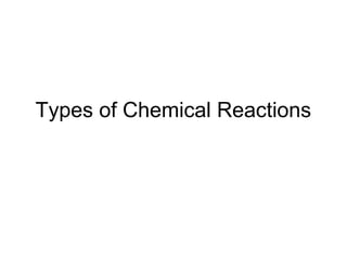 Types of Chemical Reactions
 