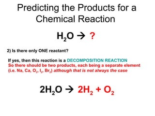 Product Examples In Chemistry 04 types of chemical reactions | PPT