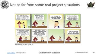www.dadda.it roberto@dadda.it Excellence in usability 1st semester 2021-2022 42
Not so far from some real project situations
 