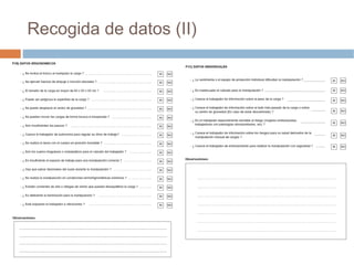 Recogida de datos (II)
 