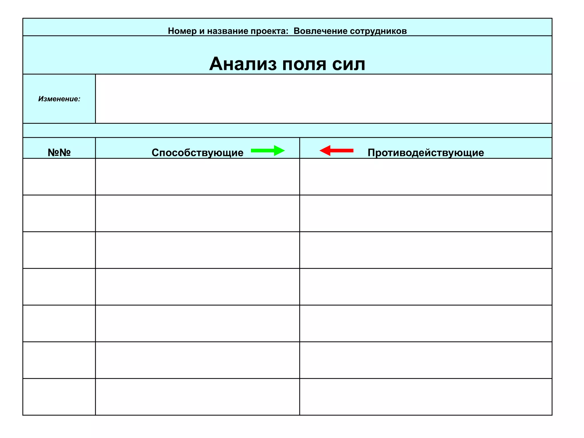 Анализ поля сил и анализ ЗС для вовлечения (Калинин)