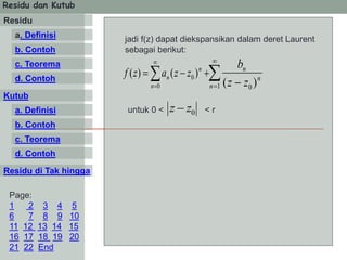 residu dan kutub (Analisis Variabel Kompleks | PPTX