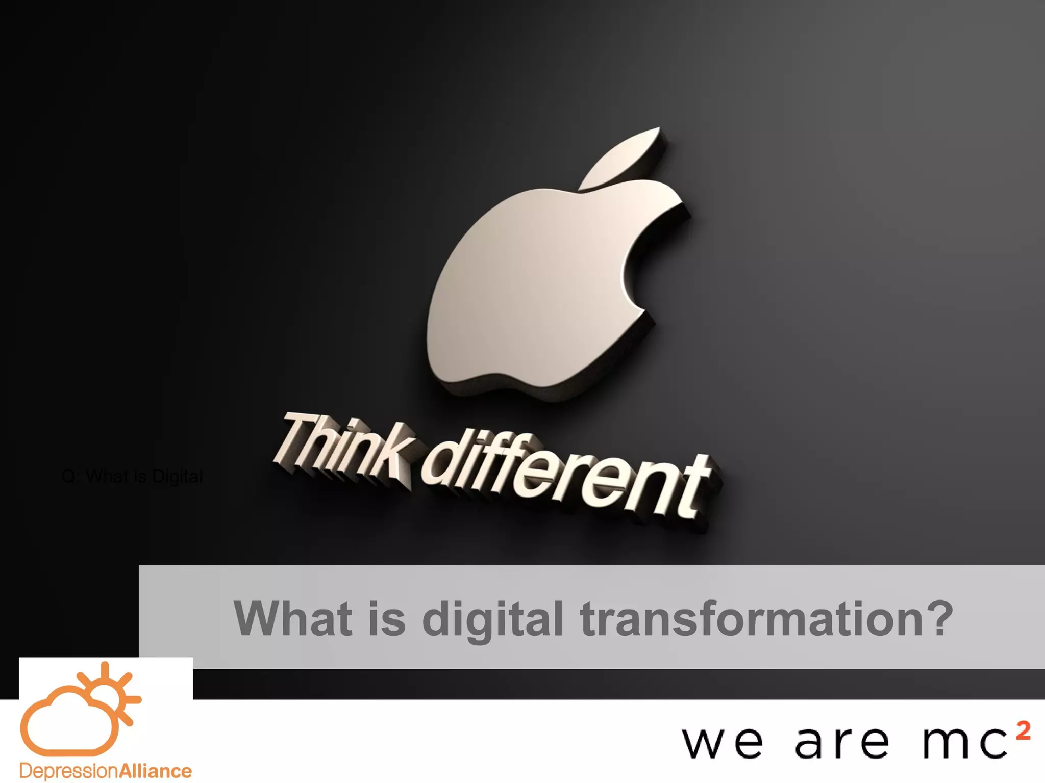 Q: What is Digital
What is digital transformation?
 