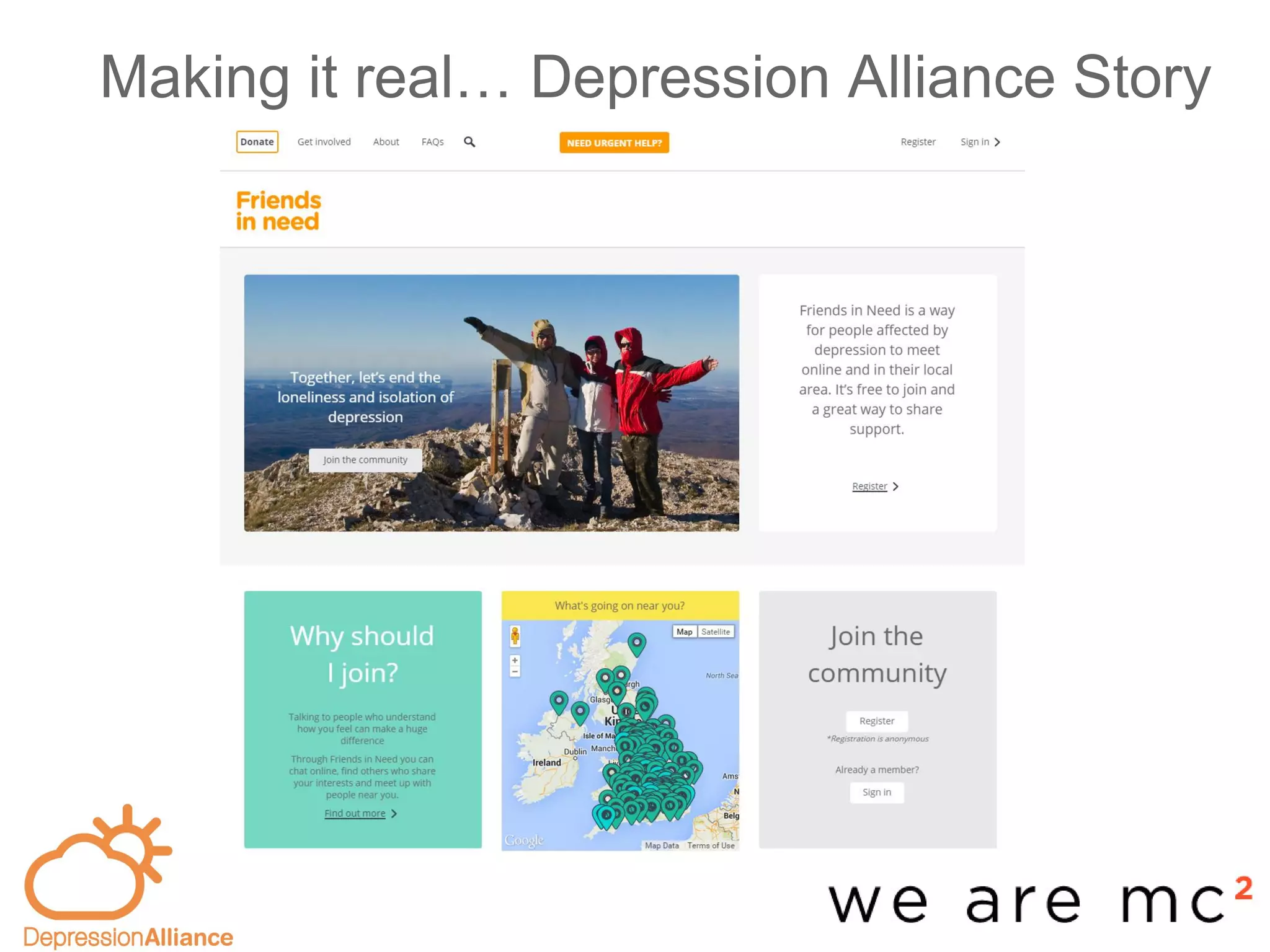 Making it real… Depression Alliance Story
-base
 