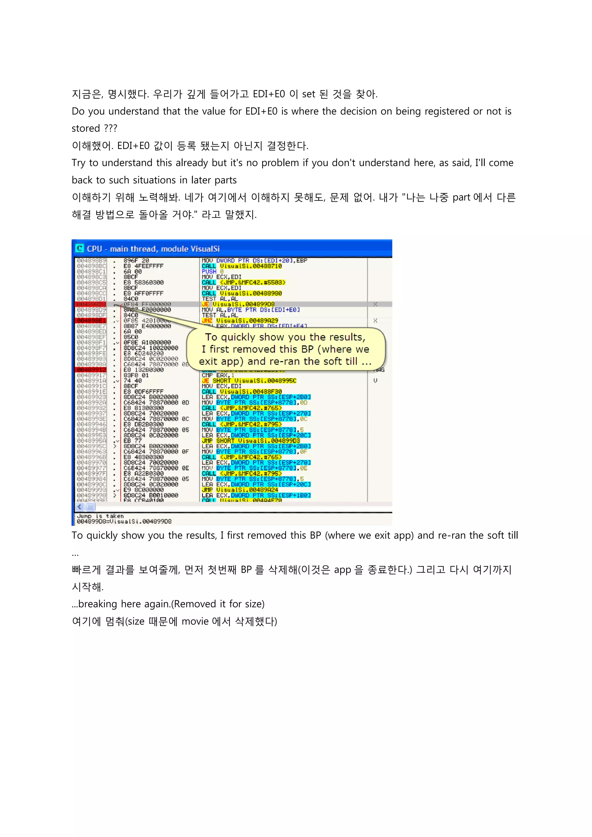 05.comparing on changes in cond jumps, animate overin, breakpoints ...
