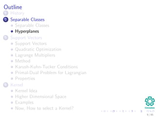 Such that we can do the following
A linear separation function g (x) = wt
x + w0
9 / 124
 