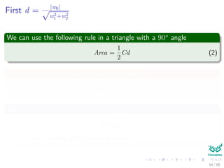 A Little of Geometry
Thus
r
d
A
B
C
Then
d =
|w0|
w2
1 + w2
2
, r =
|g (x)|
w2
1 + w2
2
(1)
14 / 124
 