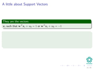 Come back to the hyperplanes
The meaning of what I am saying!!!
21 / 124
 