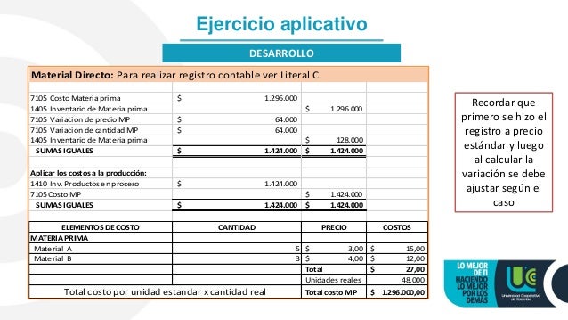 05. Ejercicio aplicativo de costos estandar