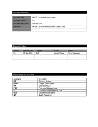 obiee 12c installation guidelines | DOCX