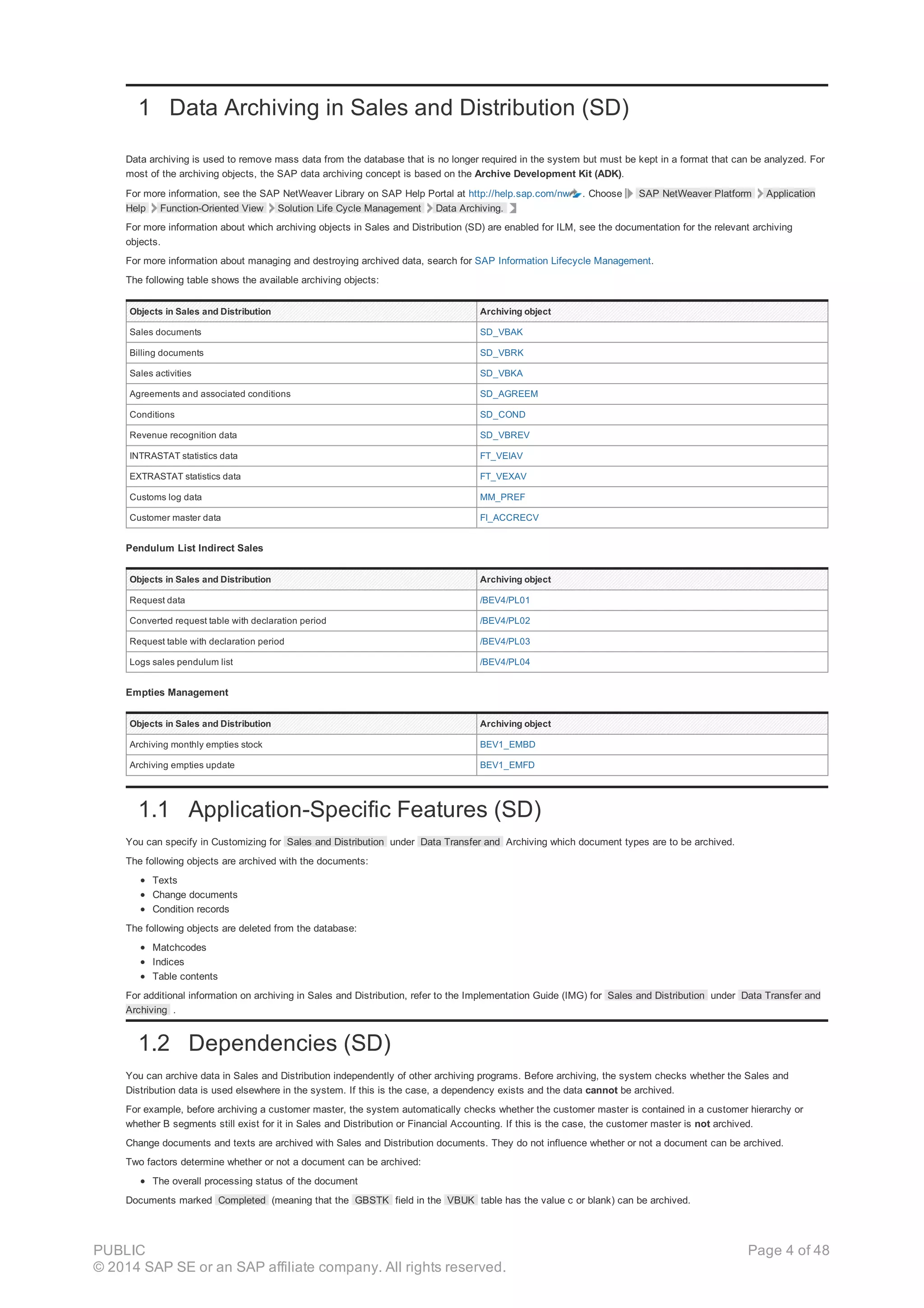 Data archiving in sales and distribution (sd) | PDF
