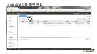v
[[ console screenshot ]]
RDS automated backups
EBS ????? ?? ??
 