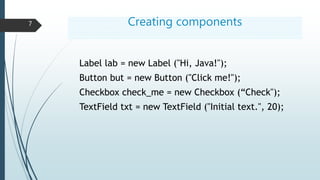 AWT Packages , Containers and Components | PPTX | Computing ...
