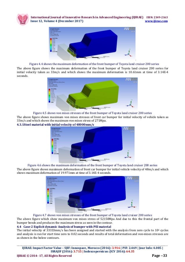 IMPACT ANALYSIS OF TOYOTA LAND CRUISER CAR BUMPER USING ANSYS AUTODYN…