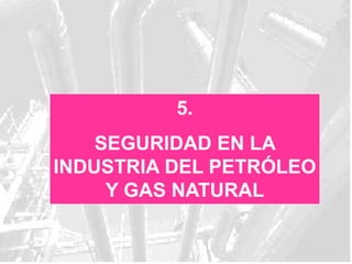 5.
SEGURIDAD EN LA
INDUSTRIA DEL PETRÓLEO
Y GAS NATURAL
 