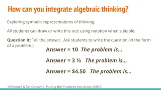 Inspire and Cultivate Algebraic Thinking | PPTX