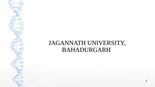 1
JAGANNATH UNIVERSITY,
BAHADURGARH
 