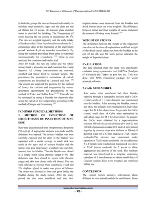 Animal Models For Urolithiasis – A Short Review | PDF