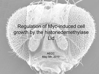 Regulation of Myc-induced cell growth by the histonedemethylase Lid AECC May 5th, 2010 