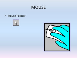 MOUSE
• Mouse Pointer
 