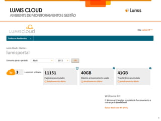 LUMIS CLOUD
AMBIENTE DE MONITORAMENTO E GESTÃO




                                     9
 