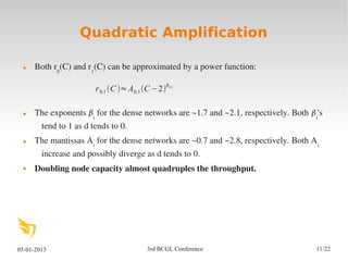 05-01-2013 3rd BCGL Conference 11/22
Quadratic Amplification
 Both r0
(C) and r1
(C) can be approximated by a power funct...