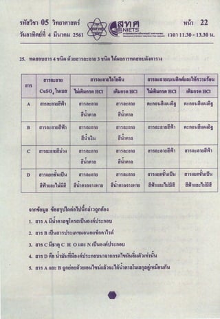 I
v ~ """' ""'
1'Utll't1flr.J't1 4 ti'UUUJ . 2561 run 11.30 - 13.30 u.
D'l'Sli~Dltl D'11a~alrlletail'" D'11~Dlti&UI'"Rft~Ua~1tftl1Uif8'"
&1'11
CuSO41'"ttJ&r
,....
SJifiSJft'Sfl HCI lftSJft'Sfl HCI
,....
SJiflJift'Sfl HCI lftSJft'Sfl HCI
A tn1o:::enuih~1
... "' ... "'
t'111:::tltl t'111:::tltl fl:::ft8Ut'Ufl-3tl! fl:::ft8Ut'Ufl-38!
" "
... 0 ... 0
t'UlfiU1 t'Ulfllt
a1n:::o1uiirh a11o:::o1uarh
... "'
B t'111:::tl[J t'111:::tl[J fl:::ft8Ut'Ufl-38!
.. "
... 0 "' ... 0
t'Uli.:JU t'U1911t
c
41
tn1tl:::t1Ut'SJ1-3 t'11tl:::t1[J t'11tl:::t1[J a11o:::o1uiirh t'11tl:::t11ua~,
" "
... 0 ... 0
t'Ulflltl t'Ulflltl
" " "
D t'11uuniuaiJu t'11tl:::t11[J t'11tl:::t11[J t'11tmniuaiJu t'11UuniuaiJu
..
...~ ,....... ... 0
t' 1Ut::: UUt' t'Ulfllt19N'H1U
..
... 0
t'Ulfllt9N'H1U
...~ , 1......
t' lilt::: USJt'
...~ , 1......
t' 1Ut1::: llllt'
"
V V _.. I 14_1... I V
9lfl'UtlJD 'UtlD'11Hflfltl nJ'UflDll}flfl8~
1. tTl'S A ilJlfllD1lfl1&rAiJutl~fhh:::notJ
2. &rl1 B ailu&rl1th:::a.nfiSJtluoucinfl1,1~
... ~· ·-·
3. &rl1 C llfilJJ C H 0 liD::: N lu'U8~flu1:::fl8t.l
" • t ..
4 0 Q..f .c:l.c:l cf_l , Q.l ~ v ' u
4. &r11 D fltl 'Ulli'Uflll8~flu1:::fltlt.lll19lflfl1fl 'USJUtlllfi'Jifll'U'U
s. &r11 A ua::: B gndou~'Jtlltlu,C~Js1m'1;J:::,~Jlfi1DlSJaDfJDda't1iltluft'u
 