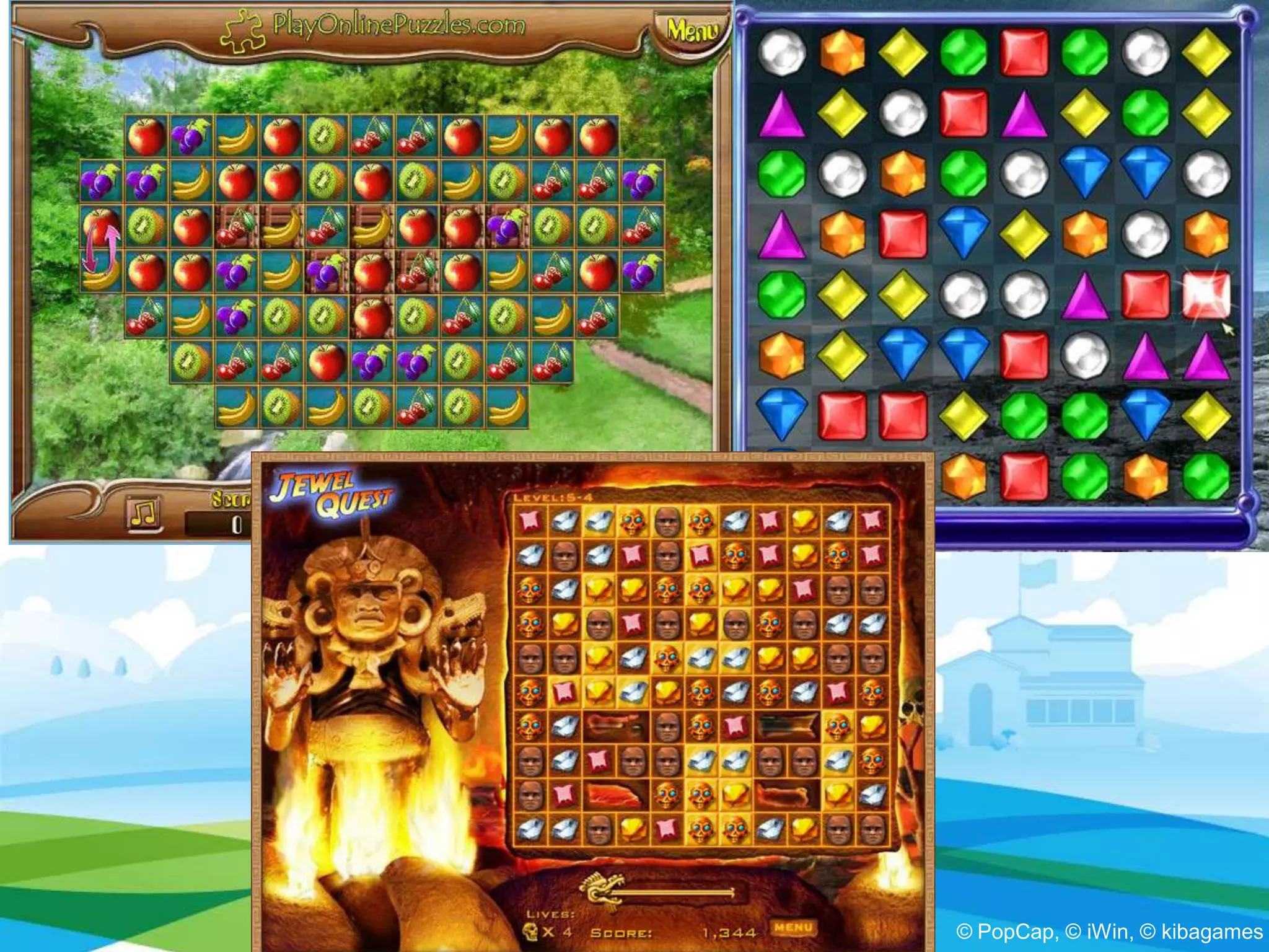 © PopCap, © iWin, © kibagames
 