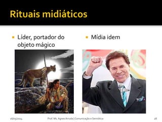  Líder, portador do
objeto mágico
 Mídia idem
Prof. Ms. Agnes Arruda | Comunicação e Semiótica26/05/2014 28
 