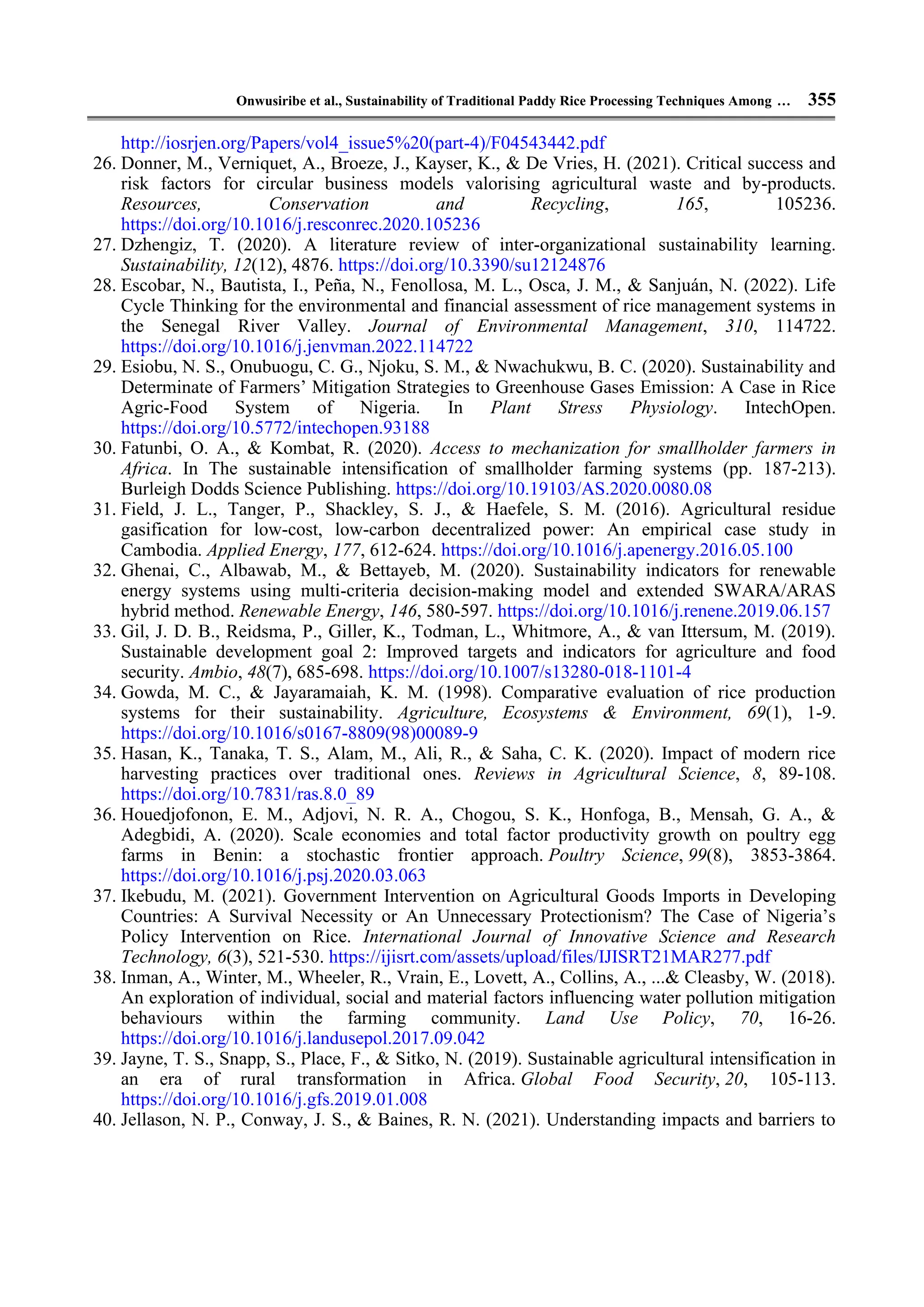 Sustainability of Traditional Paddy Rice Processing Techniques Among ...