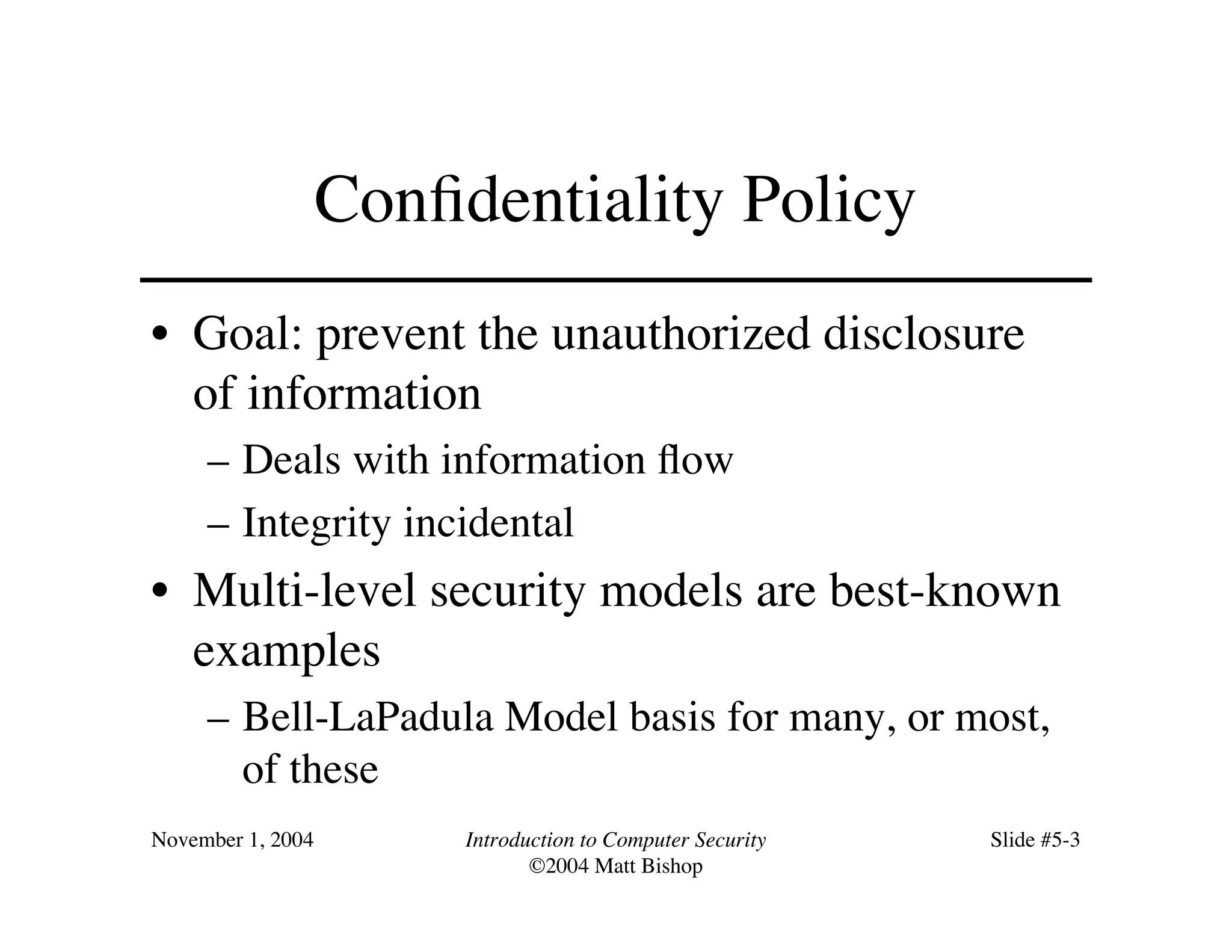 05.pdf Confidentiality Policies dalam keamanan informasi | PDF
