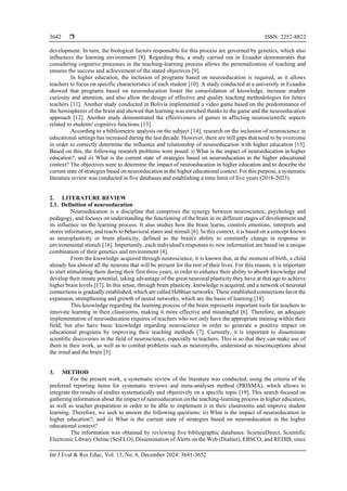 Neuroeducation and impact on higher education: a systematic review | PDF