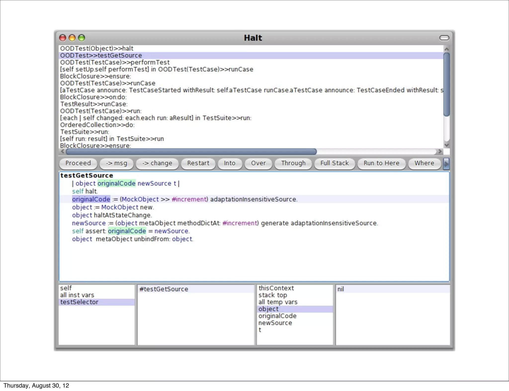 Thursday, August 30, 12
 