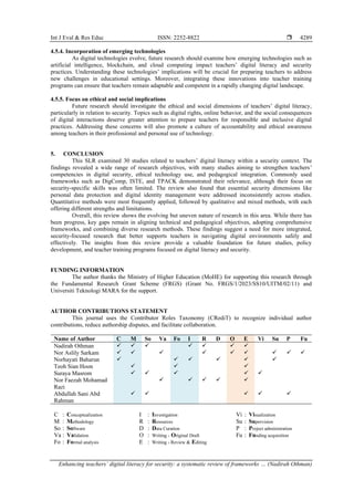 Enhancing teachers’ digital literacy for security: a systematic review ...