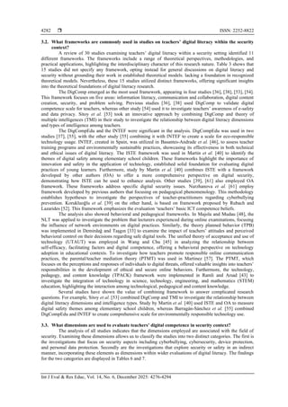 Enhancing teachers’ digital literacy for security: a systematic review ...
