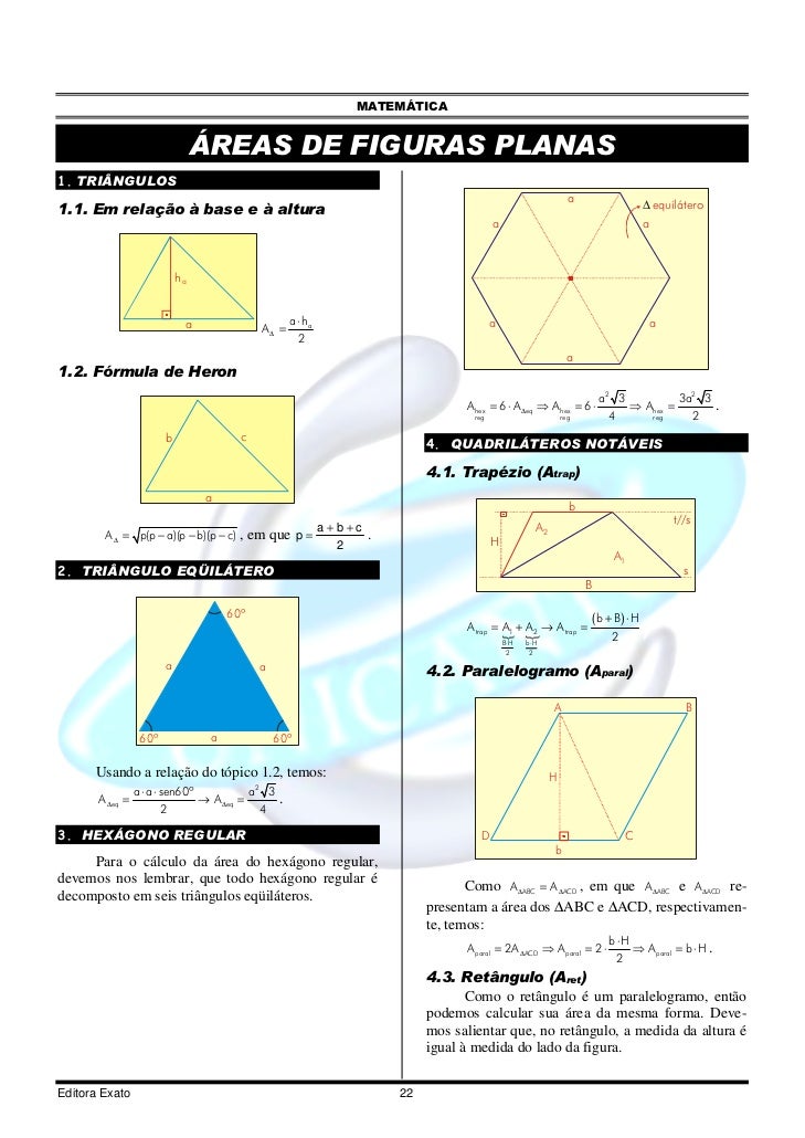 Lista De Exercicios Area De Figuras Planas
