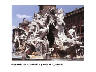 Fuente de los Cuatro Ríos (1648-1651), detalle 