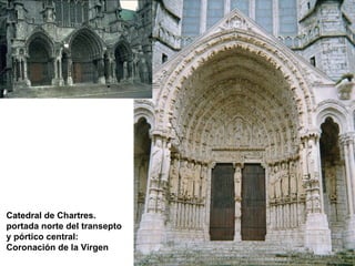 Catedral de Chartres. portada norte del transepto y pórtico central: Coronación de la Virgen 