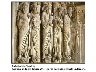Catedral de Chartres: Portada norte del transepto. Figuras de las jambas de la derecha 