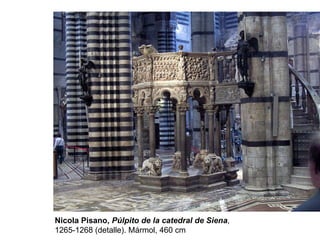 Nicola Pisano,  Púlpito de la catedral de Siena , 1265-1268   (detalle). Mármol, 460 cm 