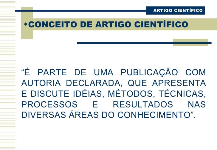 Artigo cientifico conceito