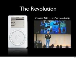 The Revolution
     October 2001 - 1st iPod Introducing




                                           39
 