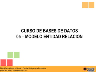 CURSO DE BASES DE DATOS 05 – MODELO ENTIDAD RELACION 