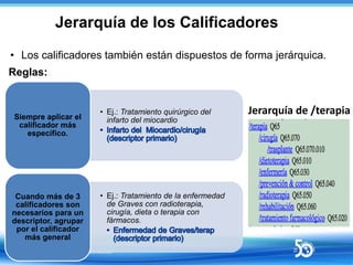 Jerarquía de los Calificadores
• Los calificadores también están dispuestos de forma jerárquica.
Reglas:
• Ej.: Tratamient...