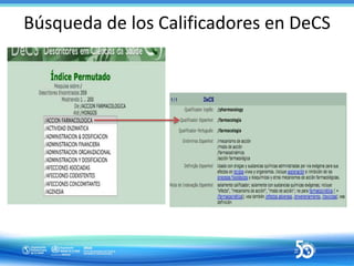 Búsqueda de los Calificadores en DeCS
 