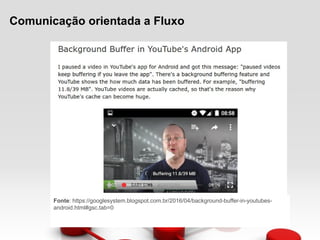 Comunicação orientada a Fluxo
Fonte: https://googlesystem.blogspot.com.br/2016/04/background-buffer-in-youtubes-
android.html#gsc.tab=0
 