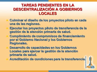 EL PROCESO DE DESCENTRALIZACION DE LA SALUD EN EL PERU | PPT