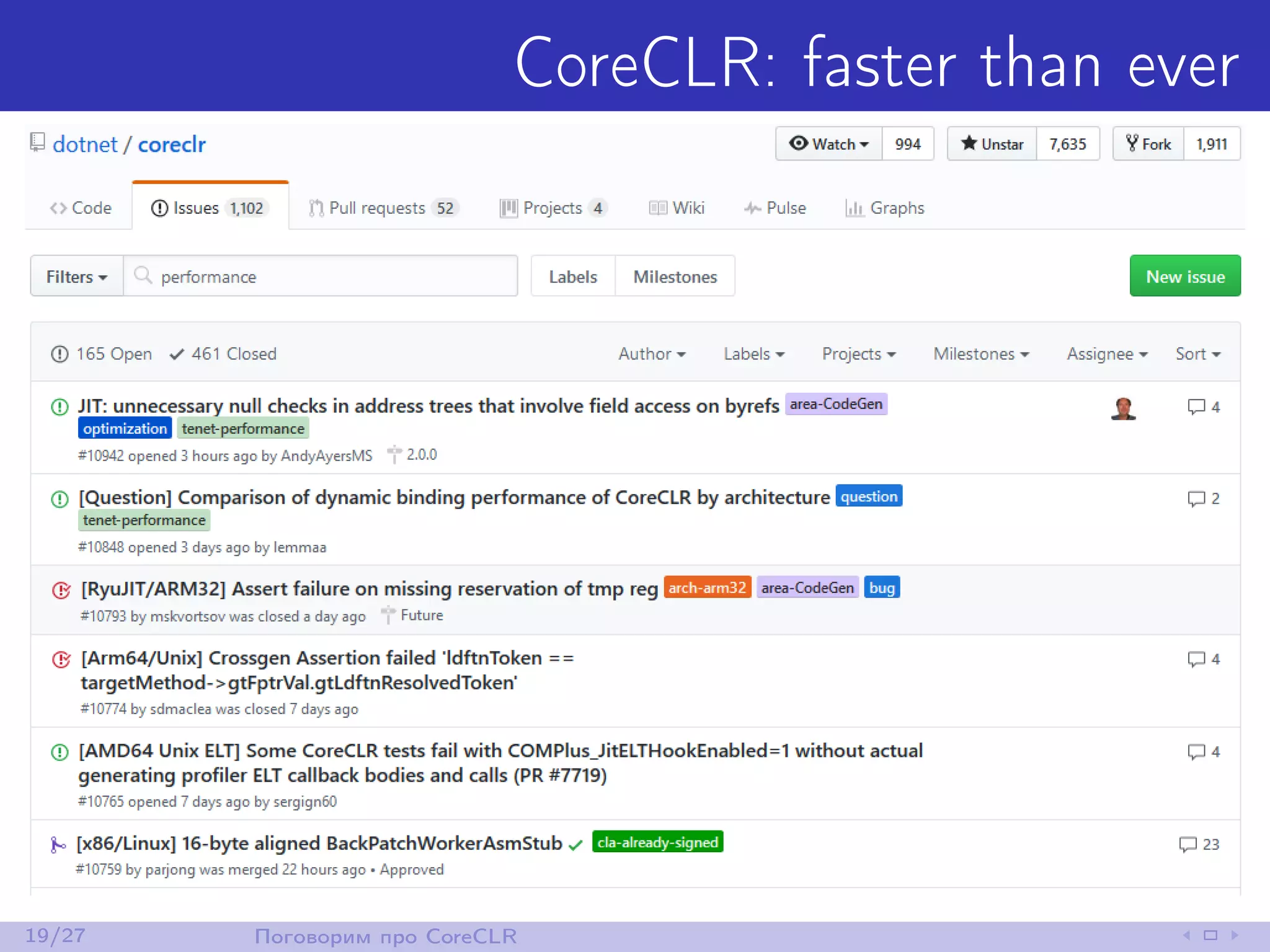 CoreCLR: faster than ever
19/27 Поговорим про CoreCLR
 
