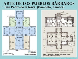 • San Pedro de la Nave. (Campillo, Zamora)
Arte de los pueblos bárbaros
http://editorial.cda.ulpgc.es/estructuras/construccion/1_historia/16_visigoda/c165.htm
 